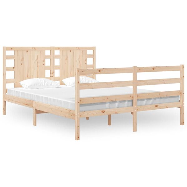 vidaXL Cama sem colch&atilde;o 135x190 cm madeira de pinho maci&ccedil;a