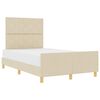 vidaXL Estrutura da Cama com cabeceira Creme 120 x 190 cm tecido
