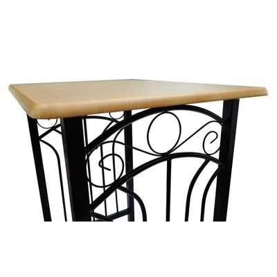 vidaXL Conjunto de jantar com mesa madeira bronze e aço preto