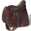 Sela para equita&ccedil;&atilde;o 17,5", couro natural 12 cm 5-in-1 / Marrom