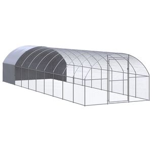 vidaXL Galinheiro de exterior 3x10x2 m aço galvanizado