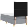 vidaXL Cama Box Spring LED Cinzento-claro 90 x 190 cm tecido