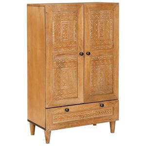 vidaXL Buff&ecirc; Castanho-claro 60 x 33 x 100 cm