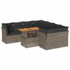 vidaXL 9 pcs conjunto sof&aacute;s p/ jardim com almofad&otilde;es vime PE cinzento
