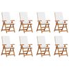 vidaXL Cadeira de Jardim 8 pcs Marrom e Branco 57 x 71,5 x 104 cm