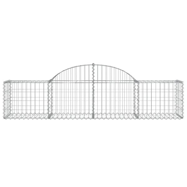 vidaXL Cestos gabião arqueados 5 pcs 200x50x40/60 cm ferro galvanizado