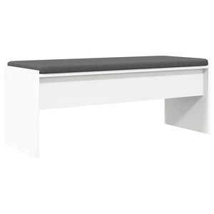 vidaXL Banco de Hall com almofada Branco 103 x 38 x 40 cm