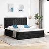 vidaXL Cama com arruma&ccedil;&atilde;o e colch&atilde;o Preto 160 x 200 cm Poli&eacute;ster