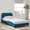 vidaXL Estrutura de cama com cabeceira Dover 100x200 cm veludo azul