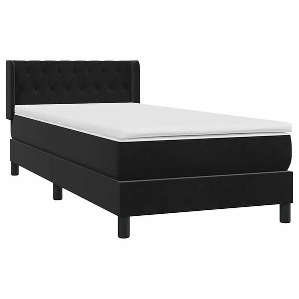 vidaXL Cama box spring com colch&atilde;o 90x210 cm veludo preto
