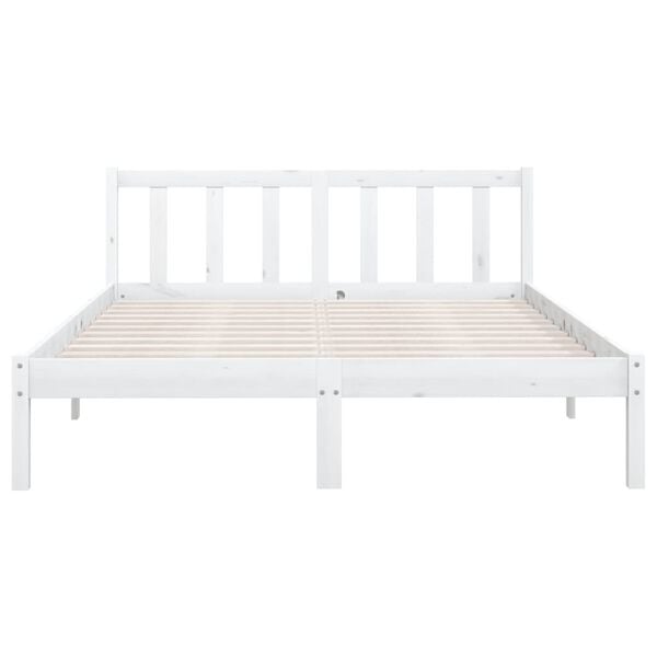 vidaXL Estrutura de cama 120x200 cm pinho maci&ccedil;o branco