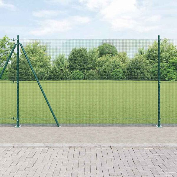 vidaXL Poste de Cerca Verde 25 x 1,4 m (malha de 12 x 12 mm) A&ccedil;o e PVC