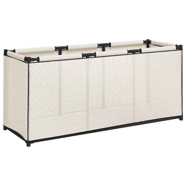 vidaXL Caixa de arrumação 105x34,5x45 cm tecido cor creme
