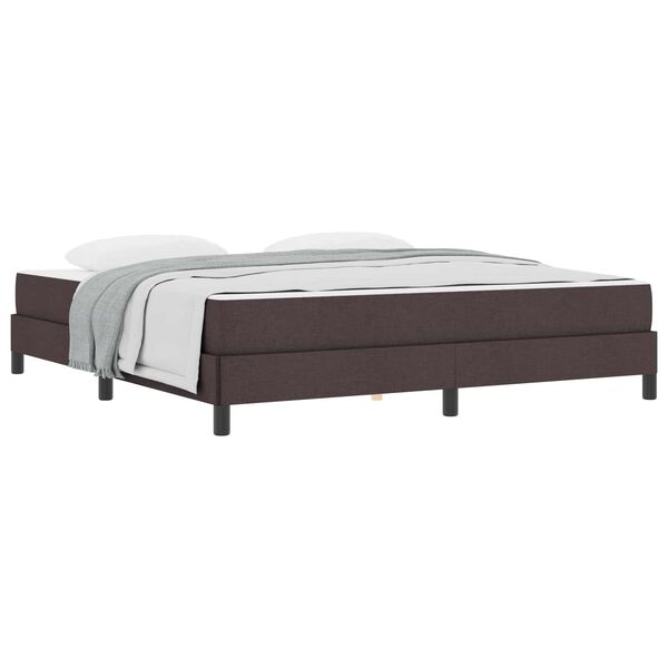 vidaXL Cama Box com colch&atilde;o Marrom Escuro 180 x 200 cm tecido