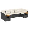 vidaXL 7 pcs conjunto de sof&aacute;s p/ jardim c/ almofad&otilde;es vime PE preto
