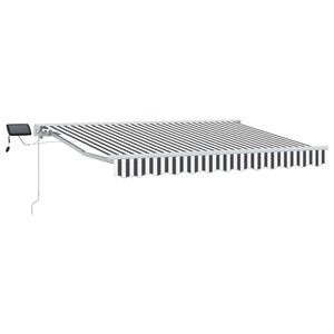 vidaXL Estrutura de Toldo Manual com LEDs Antracite e Branco 2,5 x 2 m