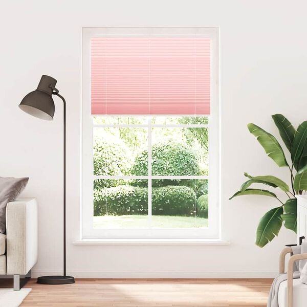 vidaXL Rosa Plissada Cega 115x200 cm Largura Tecido 114,4cm Poli&eacute;ster