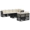 vidaXL Conjunto de Sof&aacute; de Jardim 8 unid. Preto vime PE