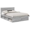 vidaXL Estrutura da Cama com cabeceira Cinza Sonoma 150 x 200 cm