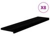 vidaXL Tapetes de escada 8 pcs 110x30x2 cm carvalho castanho-preto