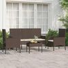 vidaXL 4 pcs conjunto lounge jardim c/ almofad&otilde;es vime PE castanho