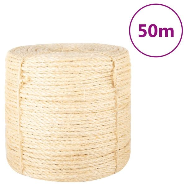 vidaXL Corda 100% sisal 6 mm 50 m