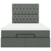 vidaXL Estrutura cama otomana colch&atilde;o 120x200cm tecido cinzento escuro