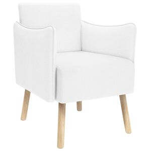 vidaXL Cadeira de acento Branco Tecido