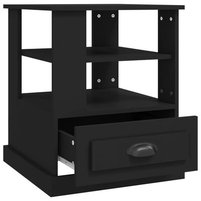 vidaXL Mesa de apoio 50x50x60 cm derivados de madeira preto