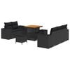 vidaXL Conjunto de Sof&aacute; de Jardim 8 pcs Preto Rattan de Polipropileno