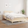 vidaXL Cama boxspring com colch&atilde;o 120x190 cm tecido cor creme