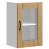 vidaXL Arm&aacute;rio de parede cozinha porta vidro Lucca carvalho artesanal