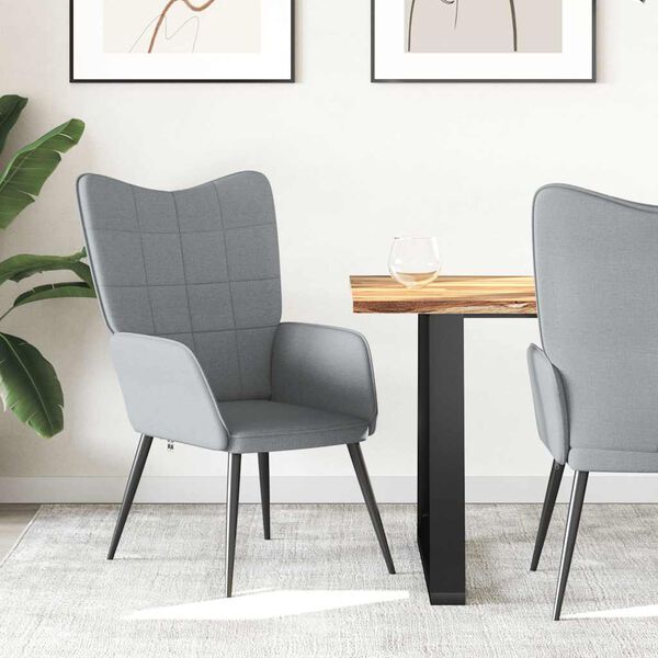 vidaXL Cadeira de descanso tecido cinzento-claro