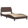 vidaXL Estrutura de cama Dover 100x200cm couro artificial castanho
