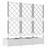 vidaXL Vaso de Jardim 3 pcs Branco 120 x 40 x 125,5 cm A&ccedil;o