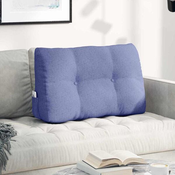 vidaXL Travesseiro para Costas Azul Jeans 80 x 24 x 50 cm tecido