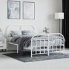 vidaXL Estrutura de cama com cabeceira e p&eacute;s 120x200 cm metal branco