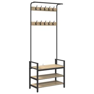 vidaXL Cabideiro Carvalho Sonoma 75 x 34 x 184 cm Madeira processada