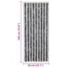 vidaXL Cortina anti-insetos 56x185 cm chenille cinzento e preto