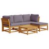 vidaXL 5 pcs conjunto lounge de jardim c/ almofad&otilde;es ac&aacute;cia maci&ccedil;a