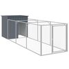 vidaXL Casota p/ c&atilde;es c/ parque 110x405x110 cm a&ccedil;o galvaniz. antracite