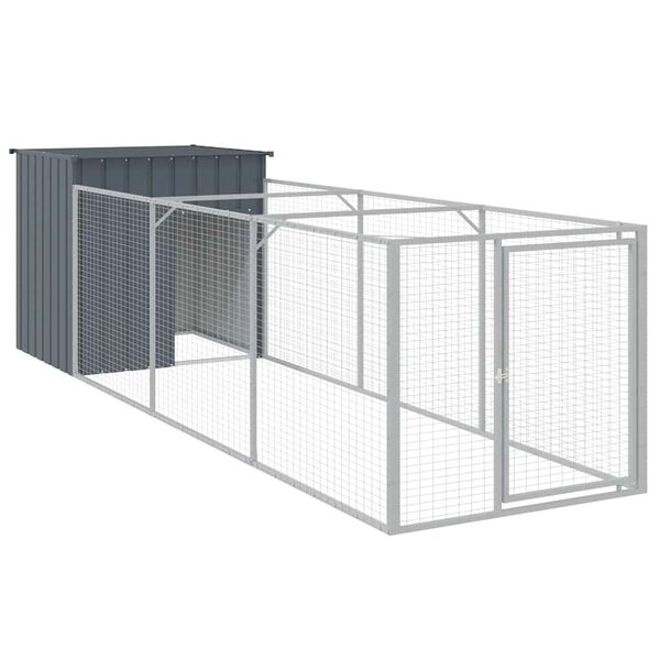 vidaXL Casota p/ c&atilde;es c/ parque 110x405x110 cm a&ccedil;o galvaniz. antracite