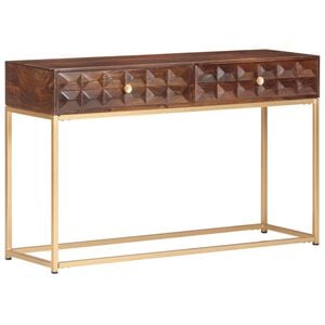 vidaXL Mesa de consola 122x36x75 cm em madeira maci&ccedil;a de manga