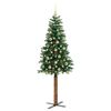 vidaXL Árvore de Natal Slim com 300 LEDs com suporte Verde 180 cm