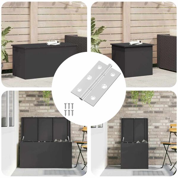 vidaXL Dobradi&ccedil;a Liso 12 pcs Prateado 58 x 35 x 1 mm A&ccedil;o