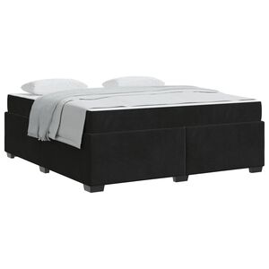 vidaXL Estrutura da Cama com colch&atilde;o Preto 180 x 200 cm tecido