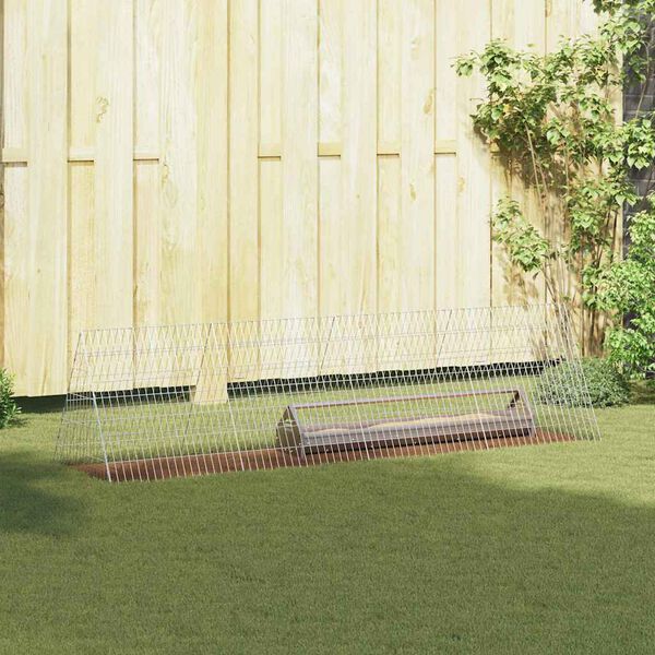 vidaXL Gaiola para galinhas Prateado 215 x 55 x 55 cm A&ccedil;o Galvanizado