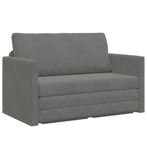 vidaXL Sof&aacute;-Cama Cinza Escuro 124 x 71 x 78 cm Veludo