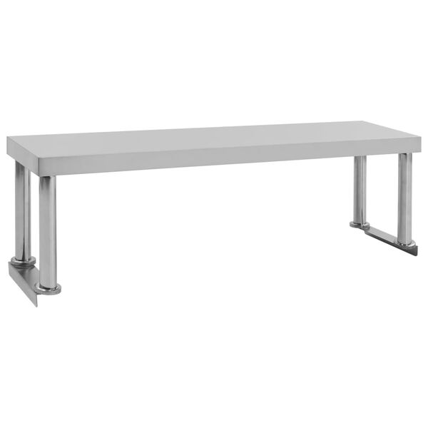 vidaXL Prateleira para mesa de trabalho 120x30x35 cm aço inoxidável
