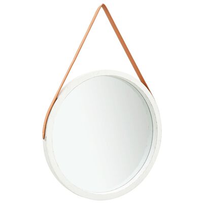 vidaXL Espelho de parede com alça 60 cm branco